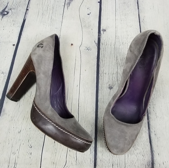 TRUE RELIGION | suede stacked heel platform heels pumps - Picture 4 of 11